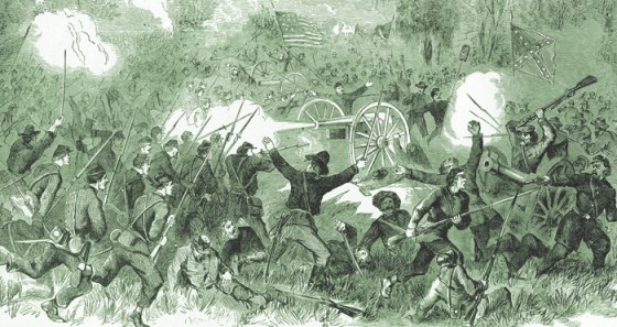 Harper's Weekly sketch depicting the chaotic fighting Champion Hill (National Park Service)